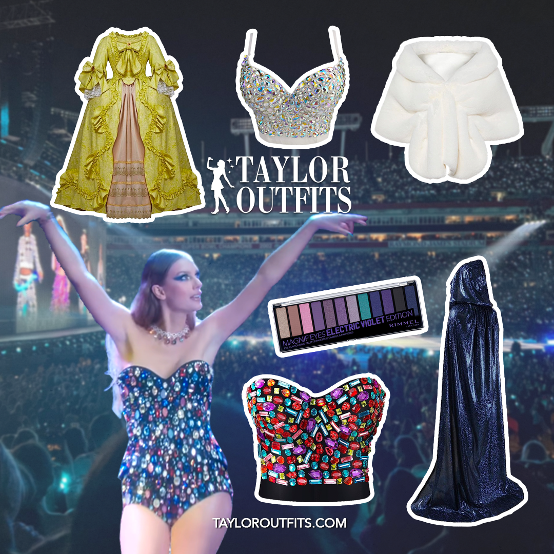 taylor-swift-bejeweled-outfits-cloak-bodysuit-corset-bikini-dress